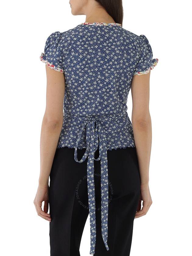 Women's Floral Wrap Blouse Blue - POLO RALPH LAUREN - BALAAN 4