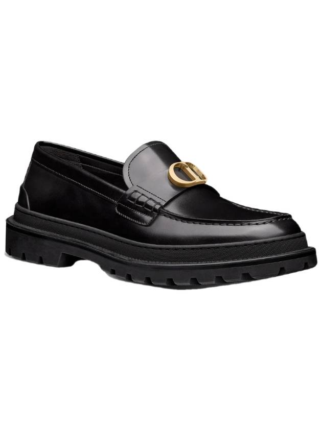 Explorer Silver Hardware Logo Loafers Black - DIOR - BALAAN.