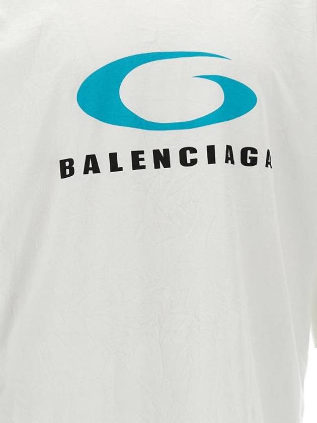 Logo Print Cotton Short Sleeve T-Shirt White - BALENCIAGA - BALAAN 5