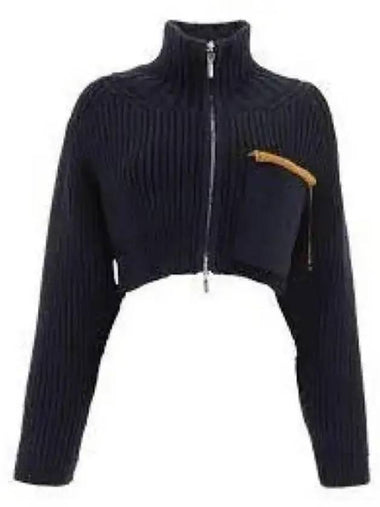 Jacquemus Le Arco Coat Zip up Knit Cardigan Navy 231KN1432243380SS23 - JACQUEMUS - BALAAN 1