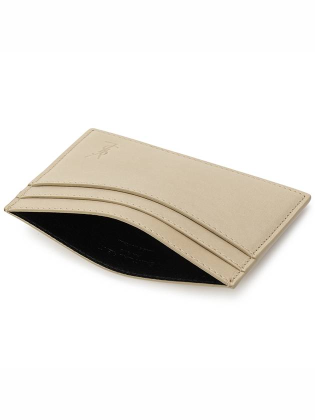 Cassandre Debossed Logo Leather Card Wallet Beige - SAINT LAURENT - BALAAN 5