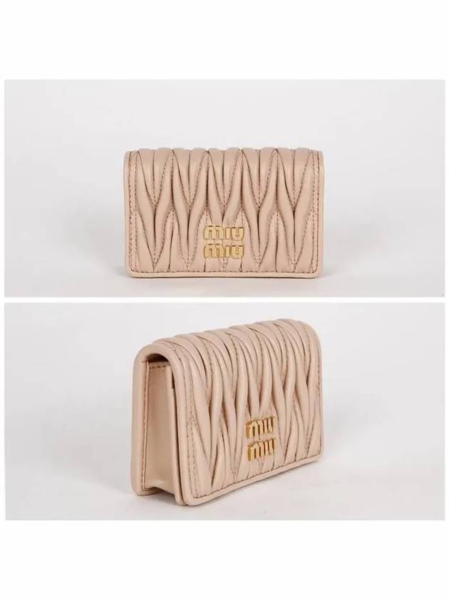 Matelasse Nappa Leather Half Wallet Powder Pink - MIU MIU - BALAAN 3