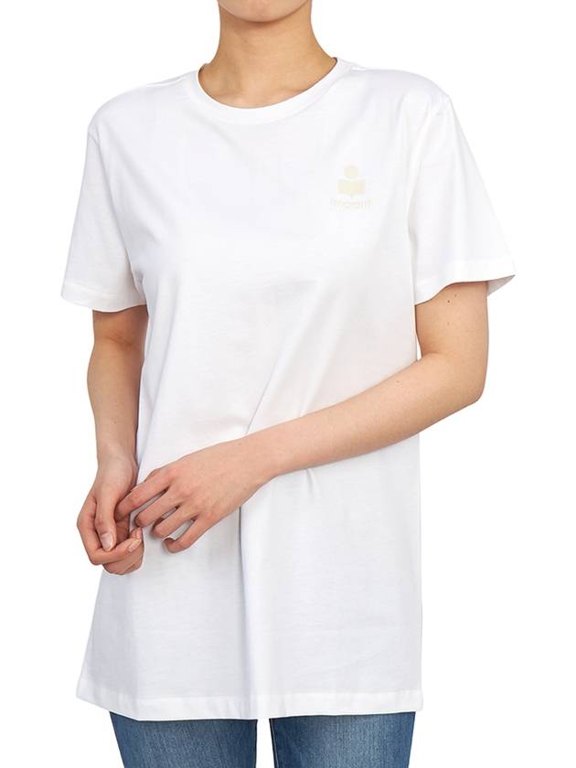 Aby Logo Short Sleeve T-Shirt White - ISABEL MARANT - BALAAN 6