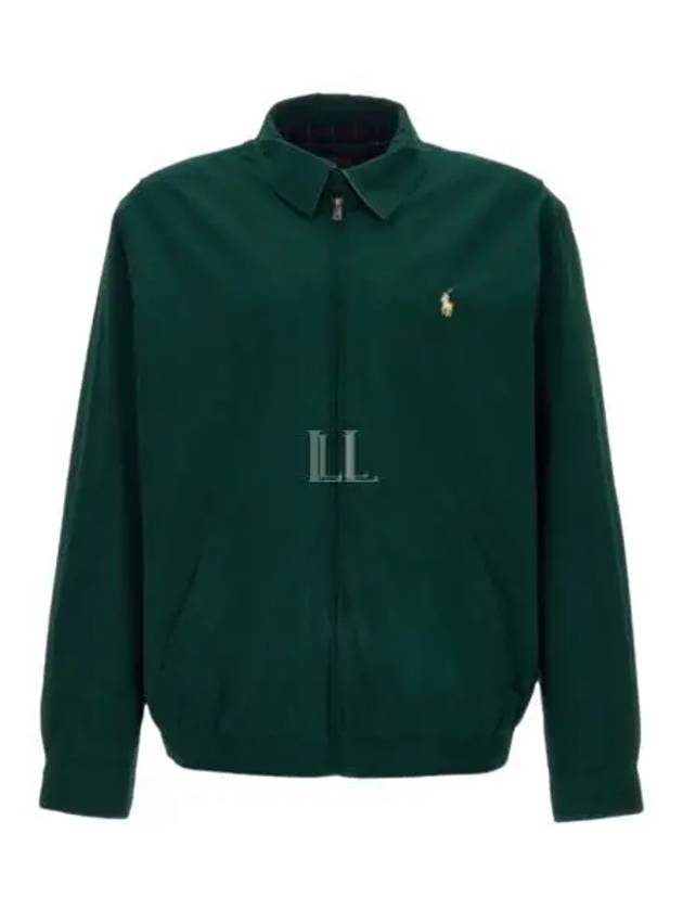 Harrington Logo Embroidered Zip-Up Jacket Green - POLO RALPH LAUREN - BALAAN 2