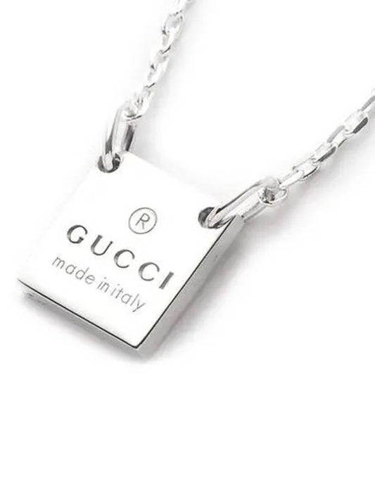 Square Plate Necklace Silver - GUCCI - BALAAN 2