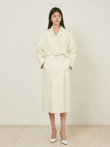 Alice Cashmere Blended Handmade Oversized Coat Ivory - AME - BALAAN 1