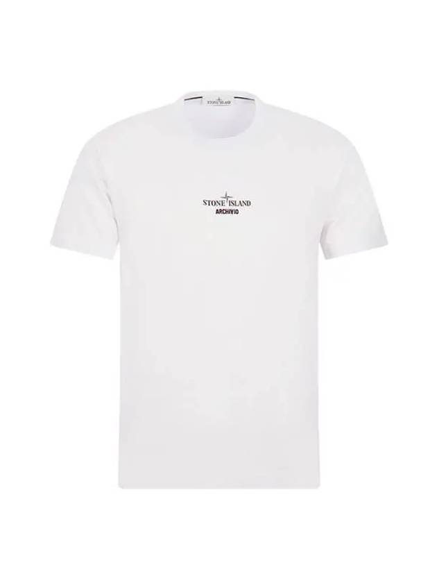 Men's Archivio Logo Short Sleeve T-Shirt White - STONE ISLAND - BALAAN 2