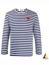 Red Heart Wappen Stripe Long Sleeve T-Shirt Blue P1 T0101 - COMME DES GARCONS - BALAAN 2