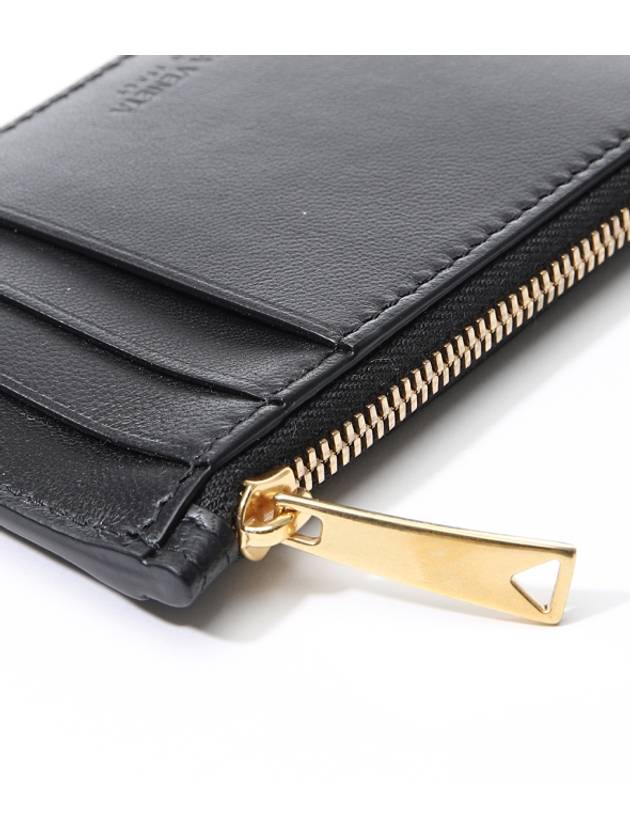 Intrecciato Zipper Card Wallet Black - BOTTEGA VENETA - BALAAN 5