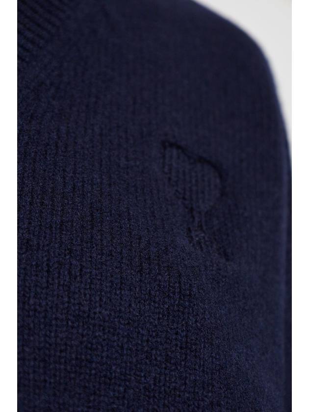 Ami Alexandre Mattiussi Wool Sweater, Women's, Navy Blue - AMI - BALAAN 5