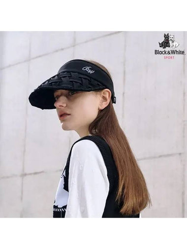 Women's Fabric Twisted Visor 8714LZSP_BLACK - BLACK&WHITE - BALAAN 1