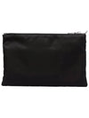 Re-Nylon and Saffiano Leather Clutch Bag Black - PRADA - BALAAN 3