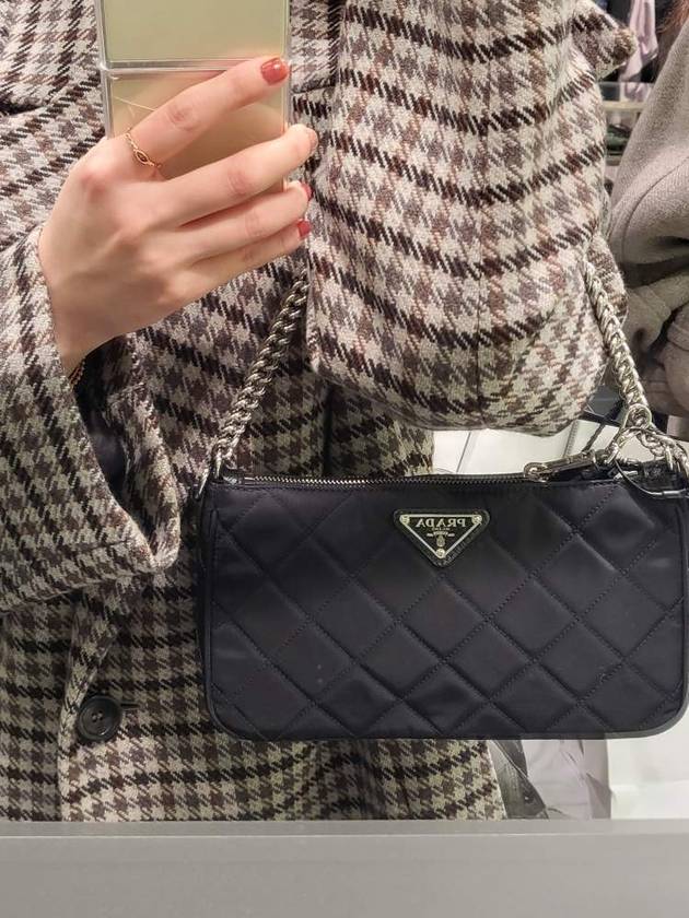 Tessuto Quilted Chain Shoulder Bag Black - PRADA - BALAAN 3