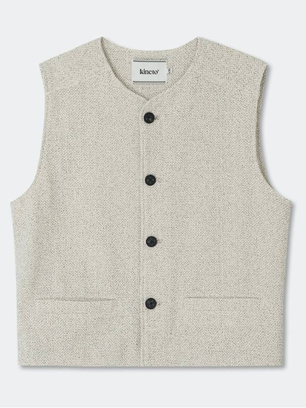 Classic Round Neck Vest_Ivory_W - KINETO - BALAAN 3