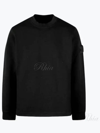 Ghost Piece Cotton Jersey Crew Neck Sweatshirt Black - STONE ISLAND - BALAAN 2