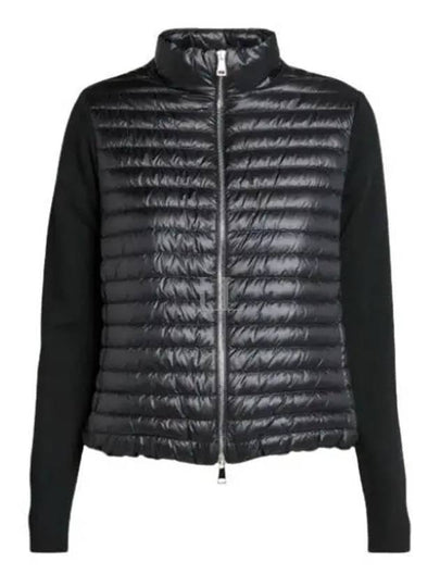 Padded Wool Cardigan Black - MONCLER - BALAAN 2