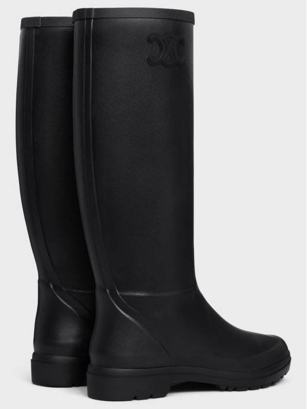 Natural Rubber High Rain Boots Black - CELINE - BALAAN 4