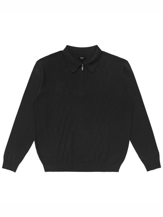 Health SeekersGolfers Long Sleeve Polo Knit BLACK M3313LKT03BLK - MALBON GOLF - BALAAN 2