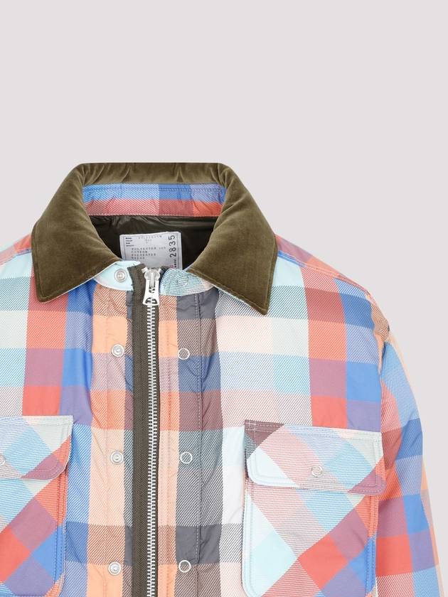 Men's Tartan Check Padded Jacket - SACAI - BALAAN 5