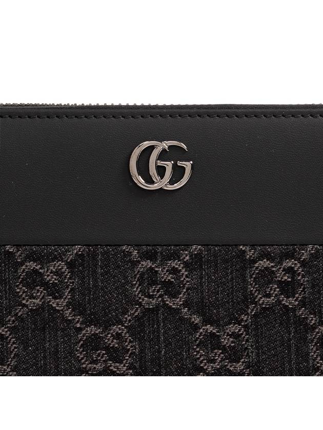 GG Marmont Logo Black Leather Cima Two-Tone Long Wallet Black - GUCCI - BALAAN 5