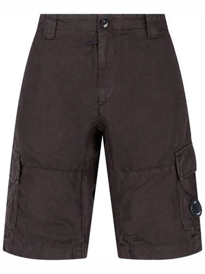 Men's Linen Bermuda Cargo Shorts Black - CP COMPANY - BALAAN 2