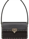 Rockstud Leather Shoulder Bag Black - VALENTINO - BALAAN 2