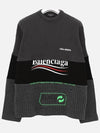 Political Logo Laundry Mix Knit Top Grey - BALENCIAGA - BALAAN 3