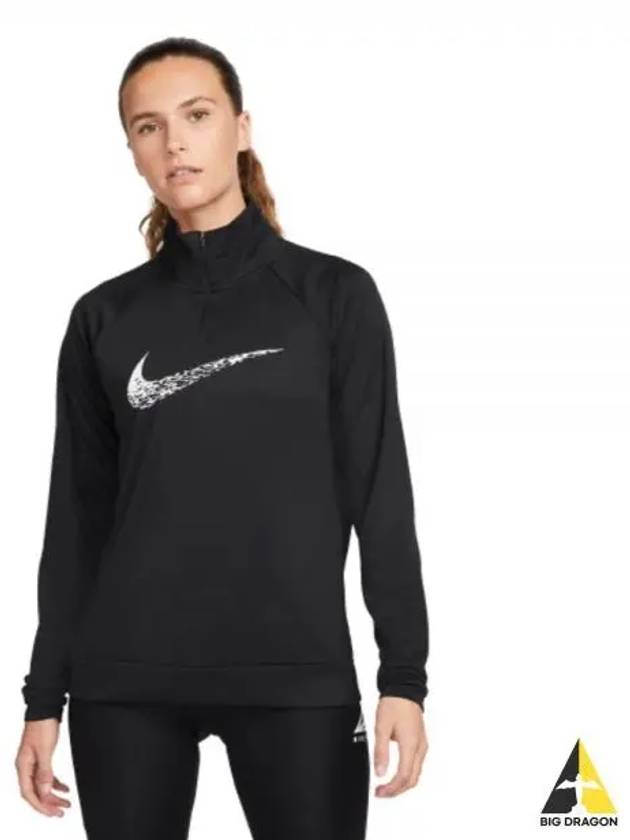 Women's Dry Fit Swoosh Run Long Sleeve T-Shirt Black - NIKE - BALAAN 2