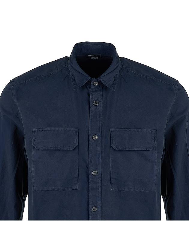 Men's Gabardine Lens Wappen Long Sleeve Shirt Navy - CP COMPANY - BALAAN 5