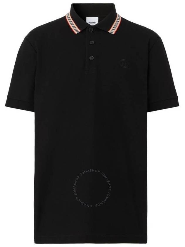 Icon Stripe Short Sleeve Polo Shirt Black - BURBERRY - BALAAN 2