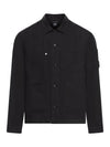 Cotton Linen Over Long Sleeve Shirt Black - CP COMPANY - BALAAN 1