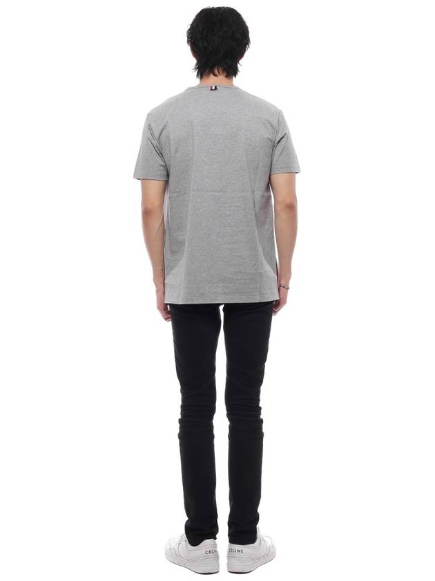 Men's Medium Weight Jersey Tipped Pocket Crewneck Short Sleeve T-Shirt Light Grey - THOM BROWNE - BALAAN 6