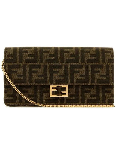 Baguette FF Fabric Shoulder Long Wallet Brown - FENDI - BALAAN 2