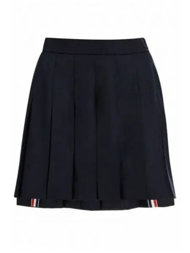 RMB Wool Mini Pleated Skirt Navy - THOM BROWNE - BALAAN 2