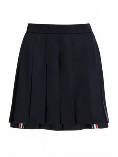 RMB Wool Mini Pleated Skirt Navy - THOM BROWNE - BALAAN 2