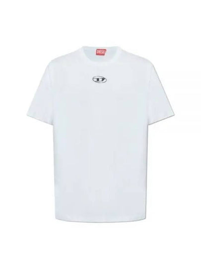 Metallic Logo Short Sleeve T-Shirt White - DIESEL - BALAAN 2