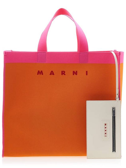 Colorblock Jacquard Tote Bag Orange - MARNI - BALAAN 2