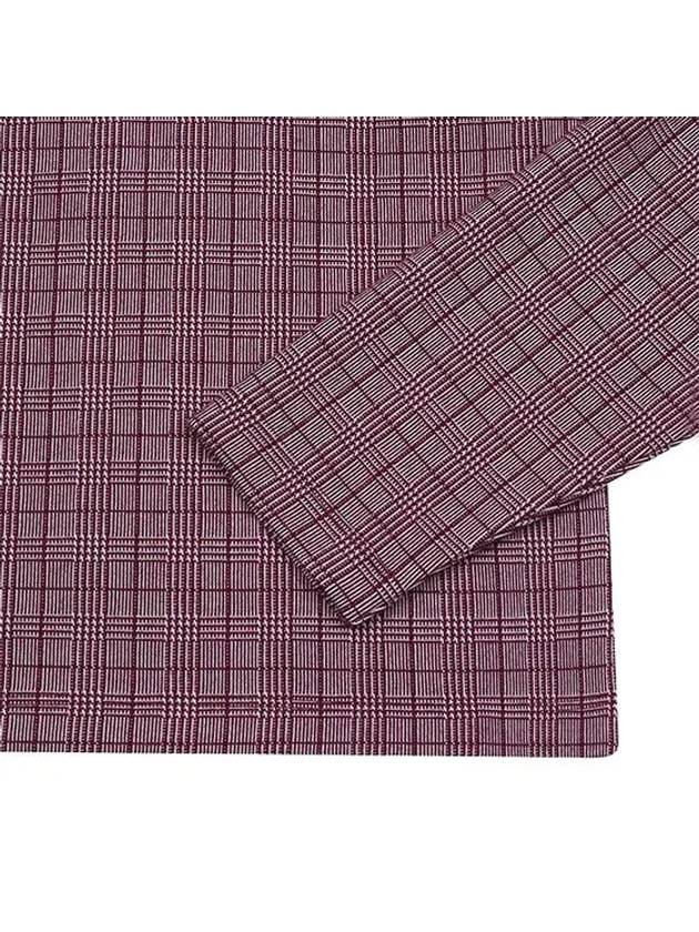 Men s glen check pattern jacquard t shirt 9034GXZP WINE - BLACK&WHITE - BALAAN 4