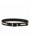 Taylan Reversible Striped Fabric Leather Belt Black - BALLY - BALAAN 2