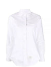 RWB Back Stripe Round Collar Classic Oxford Shirt White - THOM BROWNE - BALAAN 2