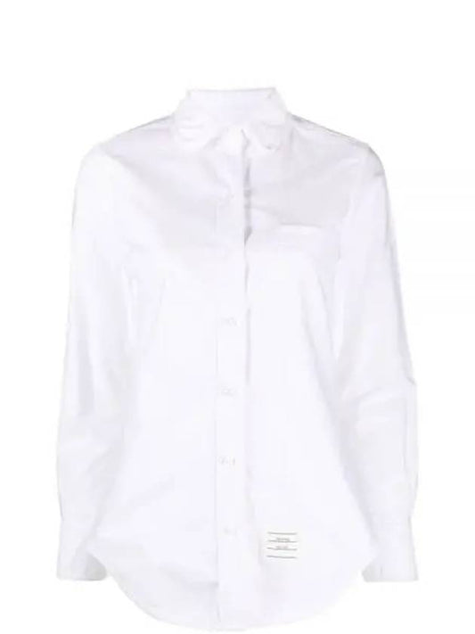 RWB Back Stripe Round Collar Classic Oxford Shirt White - THOM BROWNE - BALAAN 2