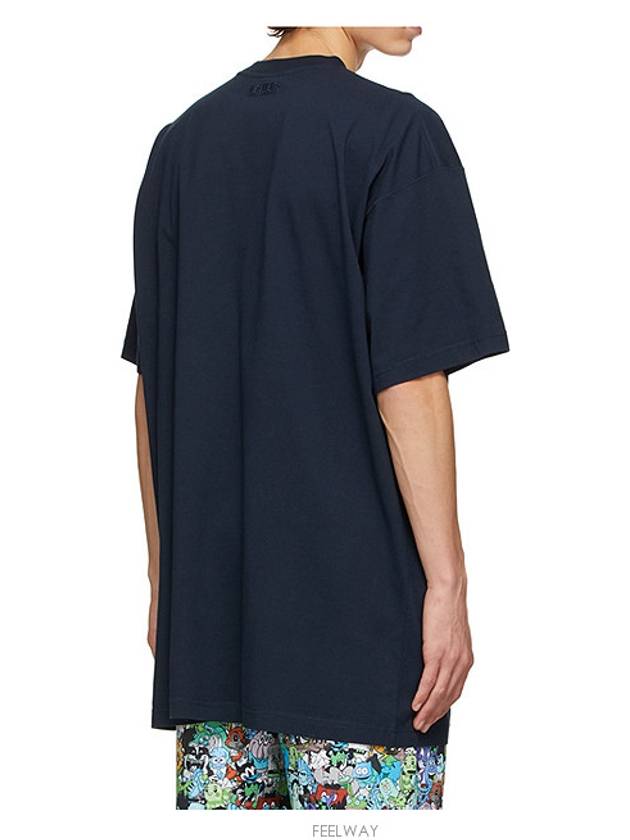 Couture Logo Overfit Short Sleeve T-Shirt Navy - VETEMENTS - BALAAN 5