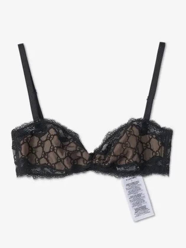 Women's GG Embroidered Thule Bra Black - GUCCI - BALAAN 2