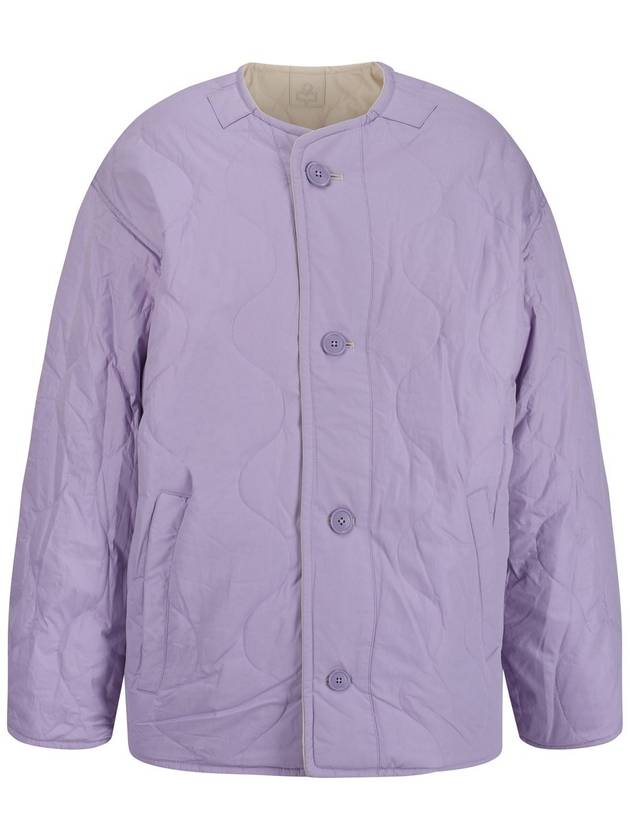 Nesme Reversible Quilted Single Coat Beige Lilac - ISABEL MARANT - BALAAN 4