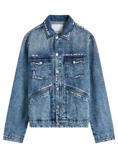 Jango Embroidered Denim Jacket Blue - ISABEL MARANT - BALAAN 2