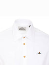 Men's Embroidered ORB Long Sleeve Shirt White - VIVIENNE WESTWOOD - BALAAN 5