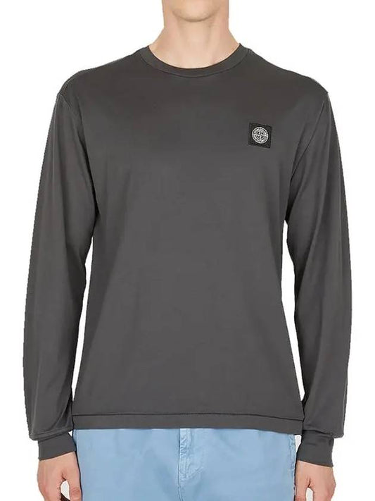 Chest Patch Long Sleeve T-Shirt Dark Grey - STONE ISLAND - BALAAN 2