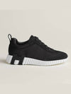 Bouncing Mesh Suede Goatskin Low Top Sneakers Noir - HERMES - BALAAN 2