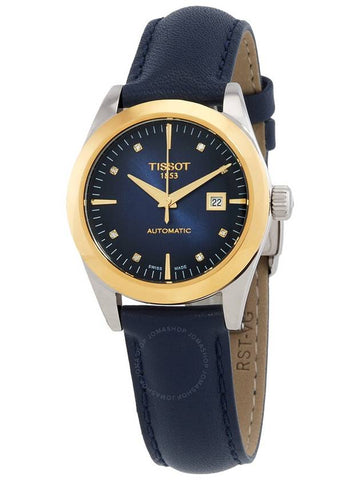 Tissot T-Gold Automatic Diamond Blue Dial Ladies Watch T930.007.46.046.00 - TISSOT - BALAAN 1