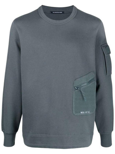 Metropolis Diagonal Fleece Utility Pocket Sweatshirt Charcoal - CP COMPANY - BALAAN 1